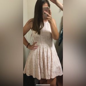 Pink Lace Homecoming dress